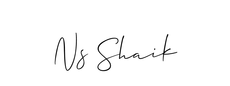 if you are searching for the best signature style for your name Ns Shaik. so please give up your signature search. here we have designed multiple signature styles  using Allison_Script. Ns Shaik signature style 2 images and pictures png