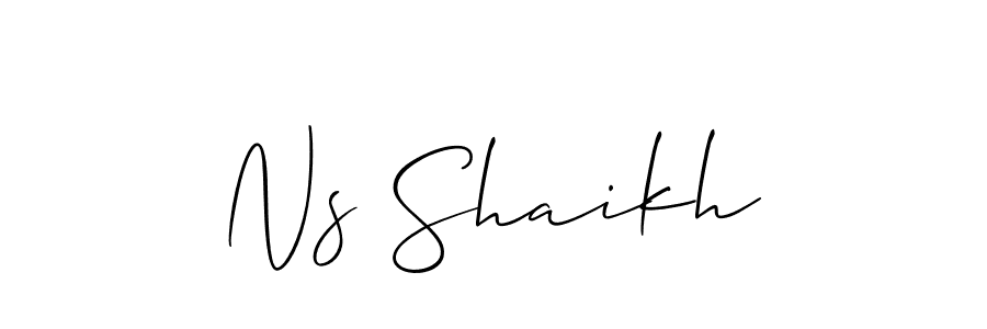 How to make Ns Shaikh name signature. Use Allison_Script style for creating short signs online. This is the latest handwritten sign. Ns Shaikh signature style 2 images and pictures png