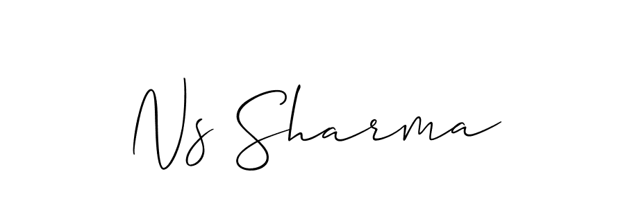 Also You can easily find your signature by using the search form. We will create Ns Sharma name handwritten signature images for you free of cost using Allison_Script sign style. Ns Sharma signature style 2 images and pictures png