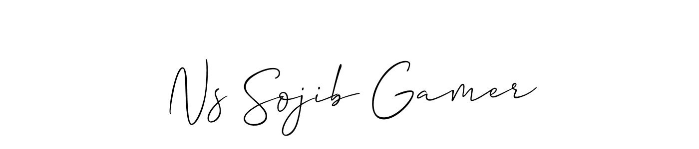 Allison_Script is a professional signature style that is perfect for those who want to add a touch of class to their signature. It is also a great choice for those who want to make their signature more unique. Get Ns Sojib Gamer name to fancy signature for free. Ns Sojib Gamer signature style 2 images and pictures png