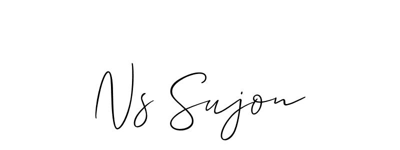 Create a beautiful signature design for name Ns Sujon. With this signature (Allison_Script) fonts, you can make a handwritten signature for free. Ns Sujon signature style 2 images and pictures png
