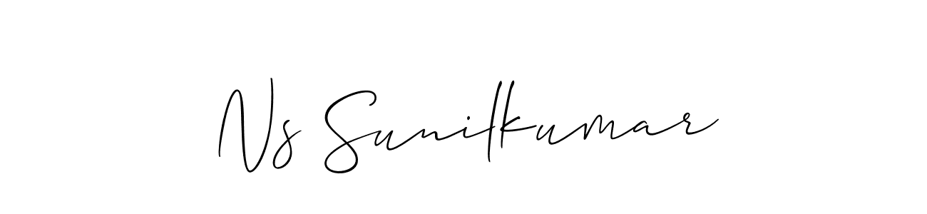 How to make Ns Sunilkumar name signature. Use Allison_Script style for creating short signs online. This is the latest handwritten sign. Ns Sunilkumar signature style 2 images and pictures png