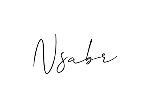 How to Draw Nsabr signature style? Allison_Script is a latest design signature styles for name Nsabr. Nsabr signature style 2 images and pictures png