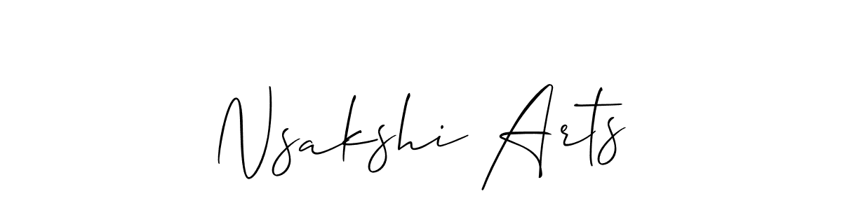 How to make Nsakshi Arts name signature. Use Allison_Script style for creating short signs online. This is the latest handwritten sign. Nsakshi Arts signature style 2 images and pictures png