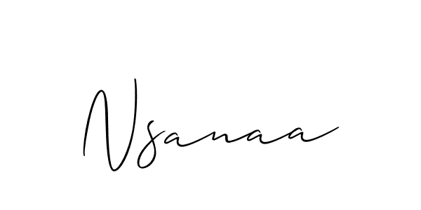 Use a signature maker to create a handwritten signature online. With this signature software, you can design (Allison_Script) your own signature for name Nsanaa. Nsanaa signature style 2 images and pictures png