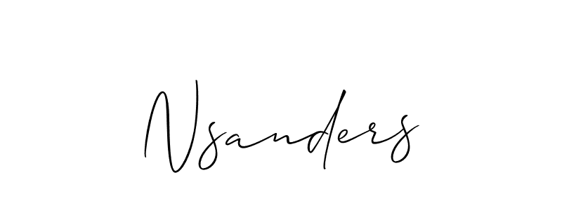 It looks lik you need a new signature style for name Nsanders. Design unique handwritten (Allison_Script) signature with our free signature maker in just a few clicks. Nsanders signature style 2 images and pictures png