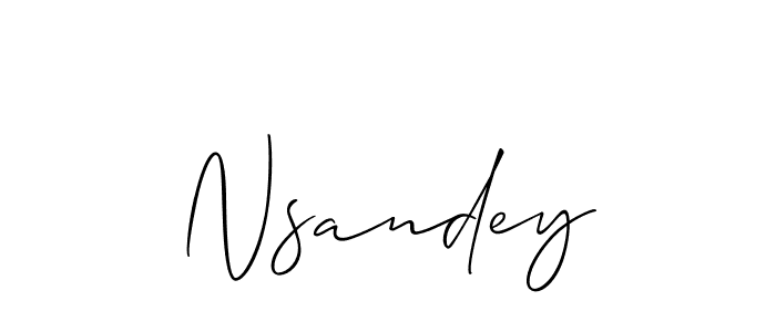 Make a beautiful signature design for name Nsandey. With this signature (Allison_Script) style, you can create a handwritten signature for free. Nsandey signature style 2 images and pictures png