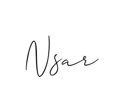 How to Draw Nsar signature style? Allison_Script is a latest design signature styles for name Nsar. Nsar signature style 2 images and pictures png