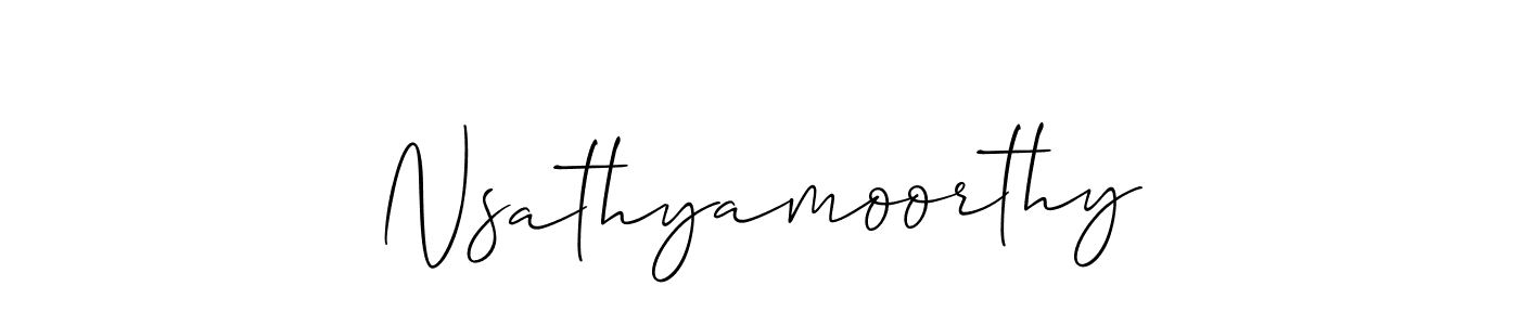 It looks lik you need a new signature style for name Nsathyamoorthy. Design unique handwritten (Allison_Script) signature with our free signature maker in just a few clicks. Nsathyamoorthy signature style 2 images and pictures png