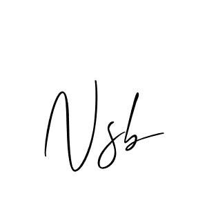 Use a signature maker to create a handwritten signature online. With this signature software, you can design (Allison_Script) your own signature for name Nsb. Nsb signature style 2 images and pictures png