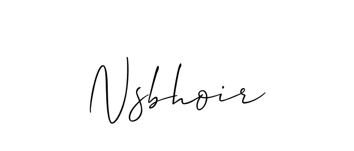 Create a beautiful signature design for name Nsbhoir. With this signature (Allison_Script) fonts, you can make a handwritten signature for free. Nsbhoir signature style 2 images and pictures png