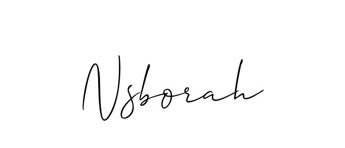 Allison_Script is a professional signature style that is perfect for those who want to add a touch of class to their signature. It is also a great choice for those who want to make their signature more unique. Get Nsborah name to fancy signature for free. Nsborah signature style 2 images and pictures png