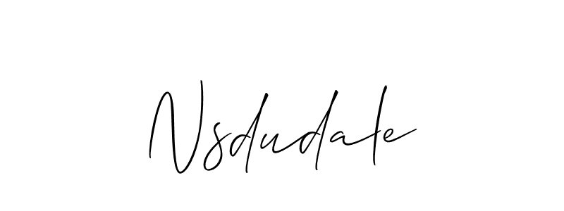 Use a signature maker to create a handwritten signature online. With this signature software, you can design (Allison_Script) your own signature for name Nsdudale. Nsdudale signature style 2 images and pictures png