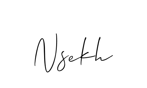 if you are searching for the best signature style for your name Nsekh. so please give up your signature search. here we have designed multiple signature styles  using Allison_Script. Nsekh signature style 2 images and pictures png
