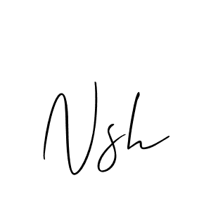 Make a beautiful signature design for name Nsh. Use this online signature maker to create a handwritten signature for free. Nsh signature style 2 images and pictures png