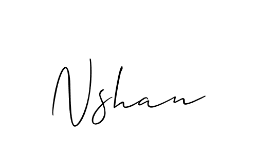 It looks lik you need a new signature style for name Nshan. Design unique handwritten (Allison_Script) signature with our free signature maker in just a few clicks. Nshan signature style 2 images and pictures png