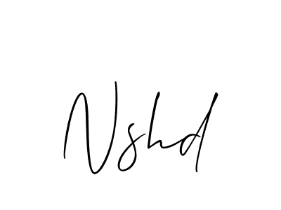 Make a beautiful signature design for name Nshd. With this signature (Allison_Script) style, you can create a handwritten signature for free. Nshd signature style 2 images and pictures png