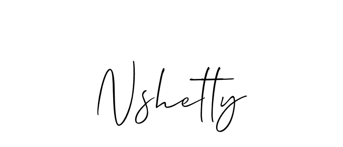 Use a signature maker to create a handwritten signature online. With this signature software, you can design (Allison_Script) your own signature for name Nshetty. Nshetty signature style 2 images and pictures png