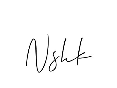 How to Draw Nshk signature style? Allison_Script is a latest design signature styles for name Nshk. Nshk signature style 2 images and pictures png