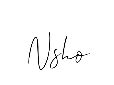 Make a beautiful signature design for name Nsho. Use this online signature maker to create a handwritten signature for free. Nsho signature style 2 images and pictures png