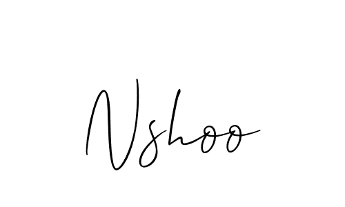 The best way (Allison_Script) to make a short signature is to pick only two or three words in your name. The name Nshoo include a total of six letters. For converting this name. Nshoo signature style 2 images and pictures png