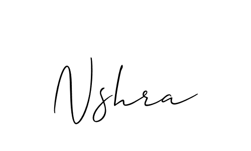 Use a signature maker to create a handwritten signature online. With this signature software, you can design (Allison_Script) your own signature for name Nshra. Nshra signature style 2 images and pictures png