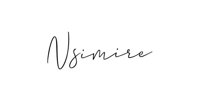 Design your own signature with our free online signature maker. With this signature software, you can create a handwritten (Allison_Script) signature for name Nsimire. Nsimire signature style 2 images and pictures png