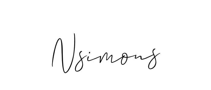 Nsimons stylish signature style. Best Handwritten Sign (Allison_Script) for my name. Handwritten Signature Collection Ideas for my name Nsimons. Nsimons signature style 2 images and pictures png