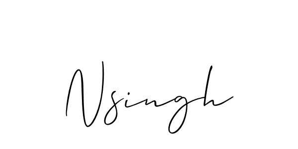 It looks lik you need a new signature style for name Nsingh. Design unique handwritten (Allison_Script) signature with our free signature maker in just a few clicks. Nsingh signature style 2 images and pictures png