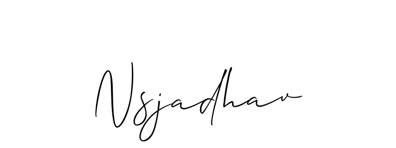 if you are searching for the best signature style for your name Nsjadhav. so please give up your signature search. here we have designed multiple signature styles  using Allison_Script. Nsjadhav signature style 2 images and pictures png