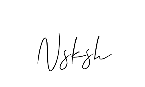 if you are searching for the best signature style for your name Nsksh. so please give up your signature search. here we have designed multiple signature styles  using Allison_Script. Nsksh signature style 2 images and pictures png