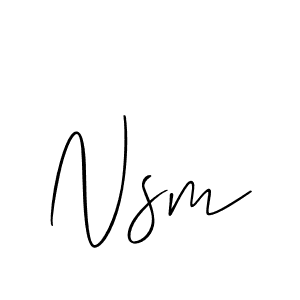 Design your own signature with our free online signature maker. With this signature software, you can create a handwritten (Allison_Script) signature for name Nsm. Nsm signature style 2 images and pictures png