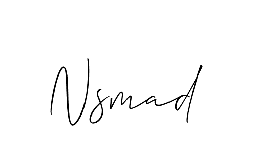 Allison_Script is a professional signature style that is perfect for those who want to add a touch of class to their signature. It is also a great choice for those who want to make their signature more unique. Get Nsmad name to fancy signature for free. Nsmad signature style 2 images and pictures png