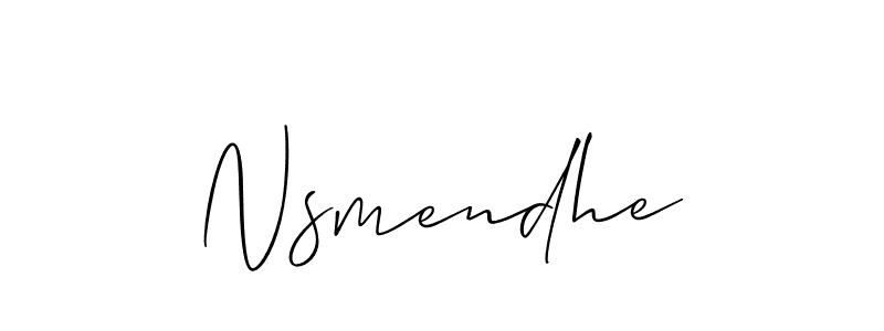 How to make Nsmendhe name signature. Use Allison_Script style for creating short signs online. This is the latest handwritten sign. Nsmendhe signature style 2 images and pictures png