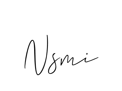 Use a signature maker to create a handwritten signature online. With this signature software, you can design (Allison_Script) your own signature for name Nsmi. Nsmi signature style 2 images and pictures png