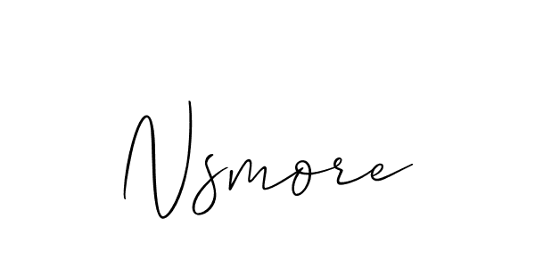Make a beautiful signature design for name Nsmore. With this signature (Allison_Script) style, you can create a handwritten signature for free. Nsmore signature style 2 images and pictures png