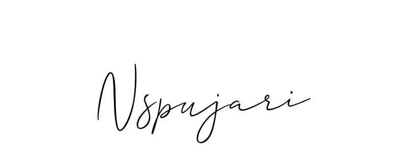 Use a signature maker to create a handwritten signature online. With this signature software, you can design (Allison_Script) your own signature for name Nspujari. Nspujari signature style 2 images and pictures png