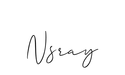 The best way (Allison_Script) to make a short signature is to pick only two or three words in your name. The name Nsray include a total of six letters. For converting this name. Nsray signature style 2 images and pictures png