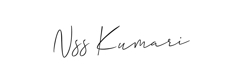 Similarly Allison_Script is the best handwritten signature design. Signature creator online .You can use it as an online autograph creator for name Nss Kumari. Nss Kumari signature style 2 images and pictures png