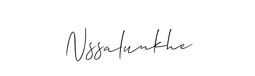 Use a signature maker to create a handwritten signature online. With this signature software, you can design (Allison_Script) your own signature for name Nssalunkhe. Nssalunkhe signature style 2 images and pictures png