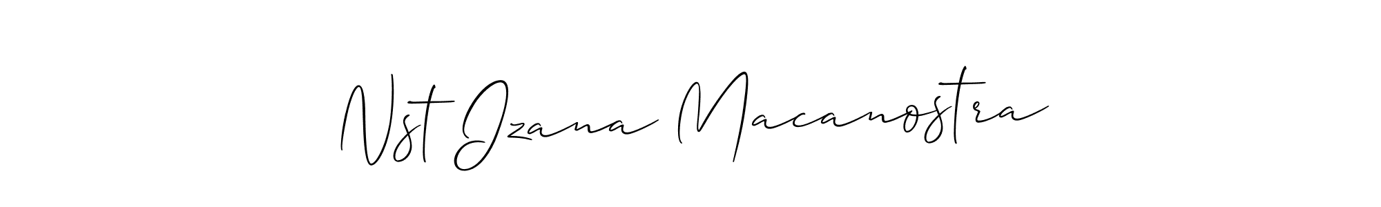 You should practise on your own different ways (Allison_Script) to write your name (Nst Izana Macanostra) in signature. don't let someone else do it for you. Nst Izana Macanostra signature style 2 images and pictures png