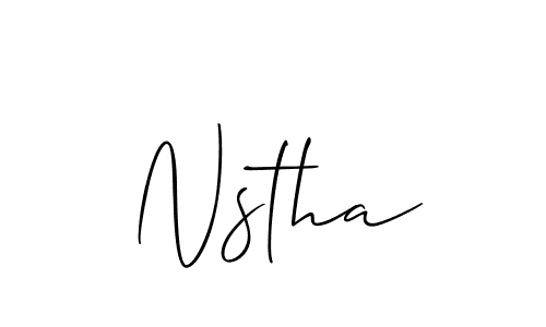 Make a beautiful signature design for name Nstha. With this signature (Allison_Script) style, you can create a handwritten signature for free. Nstha signature style 2 images and pictures png