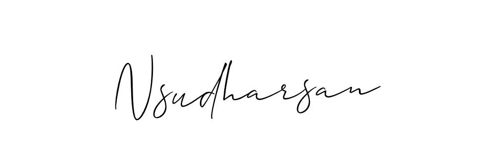 Design your own signature with our free online signature maker. With this signature software, you can create a handwritten (Allison_Script) signature for name Nsudharsan. Nsudharsan signature style 2 images and pictures png