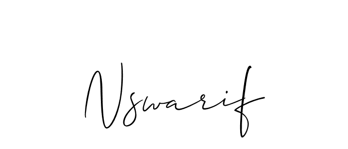 You should practise on your own different ways (Allison_Script) to write your name (Nswarif) in signature. don't let someone else do it for you. Nswarif signature style 2 images and pictures png