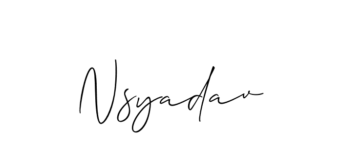 Create a beautiful signature design for name Nsyadav. With this signature (Allison_Script) fonts, you can make a handwritten signature for free. Nsyadav signature style 2 images and pictures png