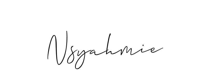 Once you've used our free online signature maker to create your best signature Allison_Script style, it's time to enjoy all of the benefits that Nsyahmie name signing documents. Nsyahmie signature style 2 images and pictures png