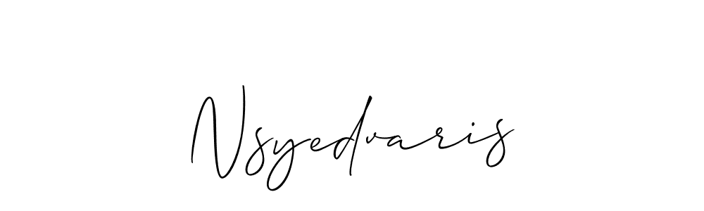 Design your own signature with our free online signature maker. With this signature software, you can create a handwritten (Allison_Script) signature for name Nsyedvaris. Nsyedvaris signature style 2 images and pictures png