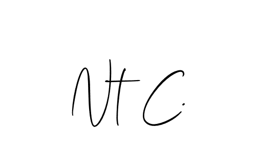 How to make Nt C. name signature. Use Allison_Script style for creating short signs online. This is the latest handwritten sign. Nt C. signature style 2 images and pictures png