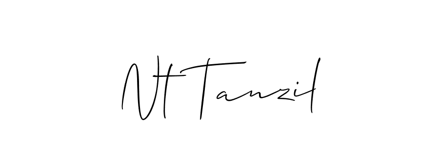 if you are searching for the best signature style for your name Nt Tanzil. so please give up your signature search. here we have designed multiple signature styles  using Allison_Script. Nt Tanzil signature style 2 images and pictures png