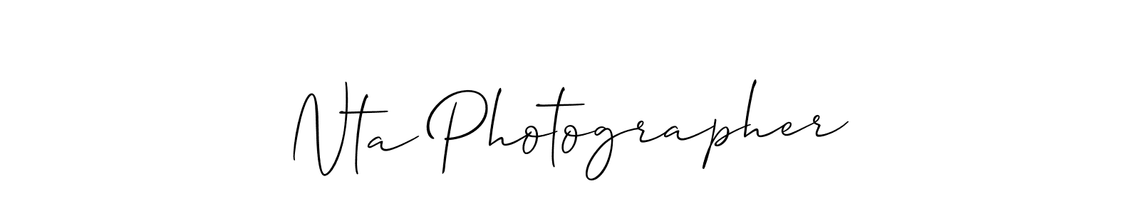 Allison_Script is a professional signature style that is perfect for those who want to add a touch of class to their signature. It is also a great choice for those who want to make their signature more unique. Get Nta Photographer name to fancy signature for free. Nta Photographer signature style 2 images and pictures png